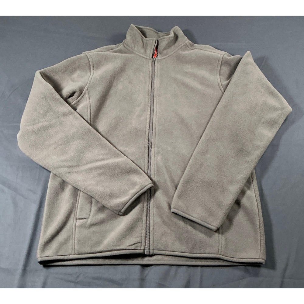 Ozark Trail Womens Polar Fleece Jacket Taupe Falls Full Zip Mock Neck Small NEW